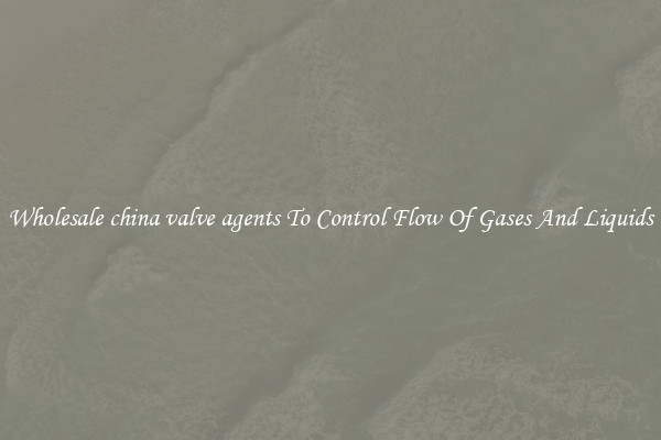 Wholesale china valve agents To Control Flow Of Gases And Liquids
