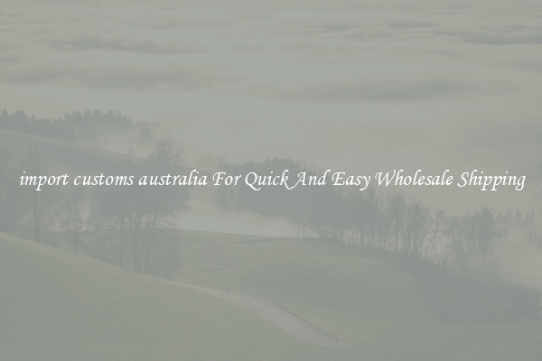 import customs australia For Quick And Easy Wholesale Shipping