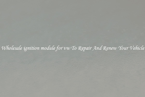 Wholesale ignition module for vw To Repair And Renew Your Vehicle