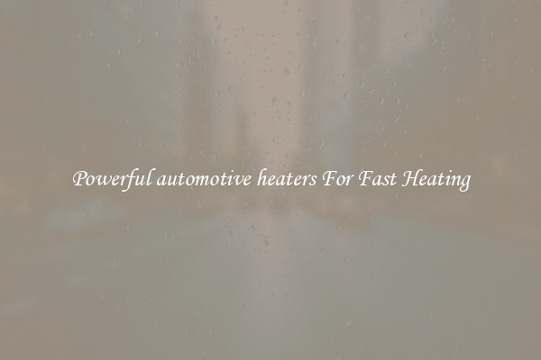 Powerful automotive heaters For Fast Heating