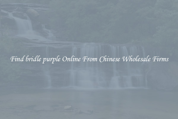 Find bridle purple Online From Chinese Wholesale Firms