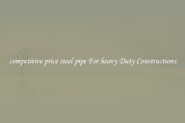 competitive price steel pipe For heavy Duty Constructions
