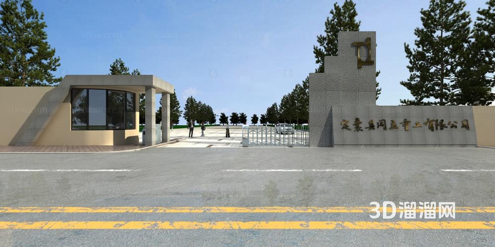 現代工廠大門3D模型設計 構建工業景觀的新標桿