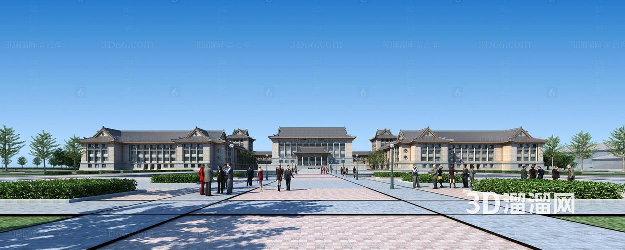 中式 辦公樓 古建公共建筑3d模型